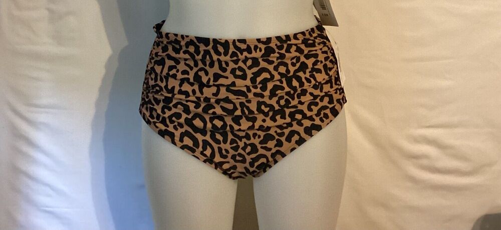 1823c NWT Coral Reef High Waisted Bottoms Black Leopard Size Medium